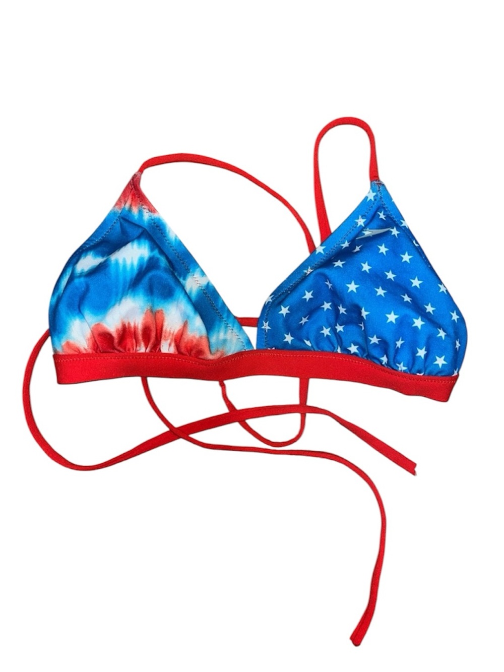 Speedo Red, Blue & White Stars Tie-Dye  Swim Top Size Small